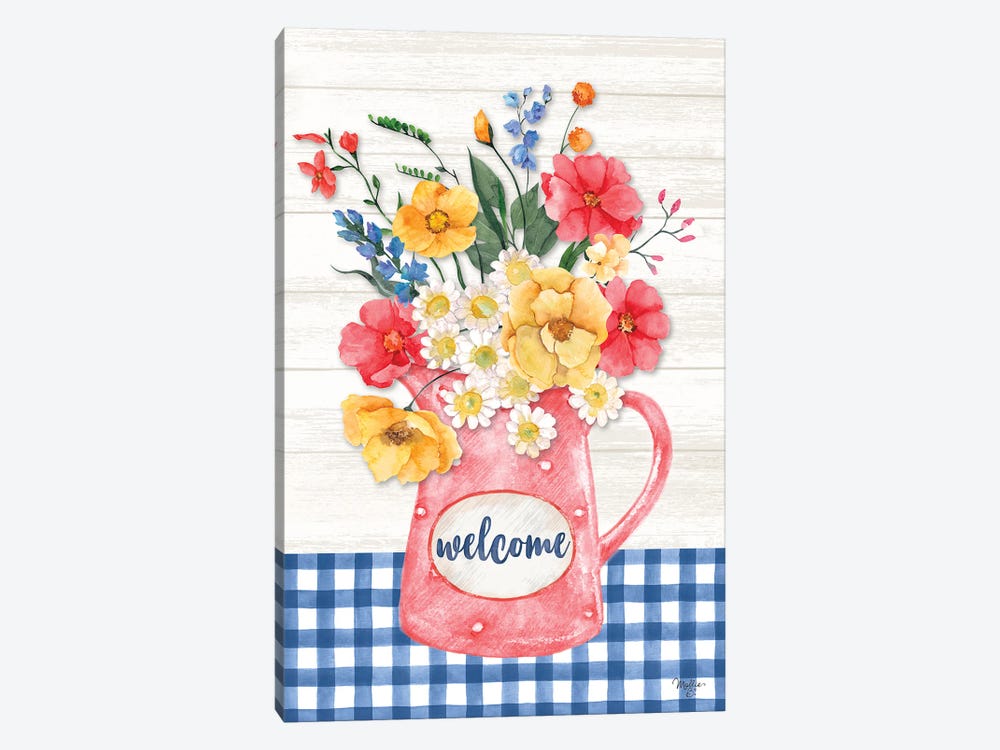 Americana Floral Pitcher by Mollie B. 1-piece Canvas Wall Art