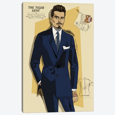 The Tiger Gent Canvas Print #MODG2} by 5by5collective Art Print