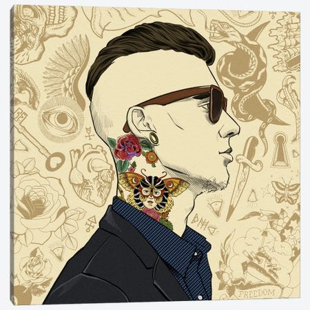 Tatted Up 1 Canvas Print #MODG5} by 5by5collective Canvas Artwork
