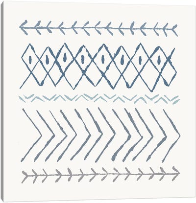 Nordic Vibes II Blue Canvas Art Print - Arrows