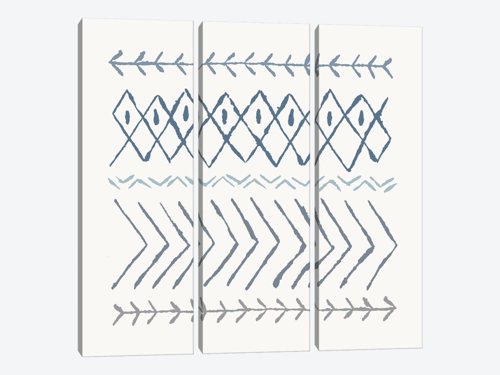Nordic Vibes II Blue by Moira Hershey 3-piece Canvas Wall Art