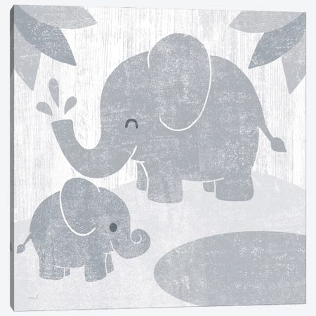 Safari Fun Elephant Gray no Border Canvas Print #MOH33} by Moira Hershey Art Print