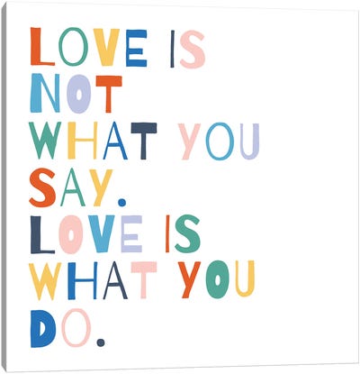 Rainbow Words I Canvas Art Print - Love Typography