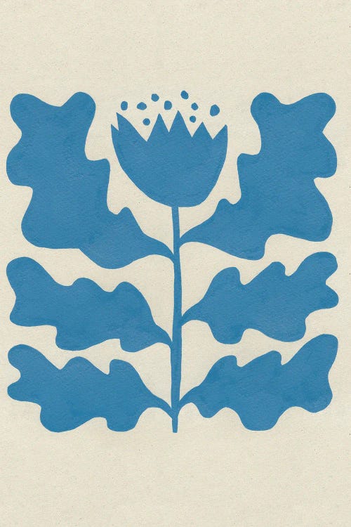 Delighted IV Blue Vertical by Moira Hershey wall art
