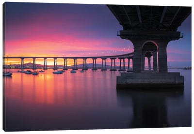 Coronado Bridge III Canvas Art Print - Sunset Shades