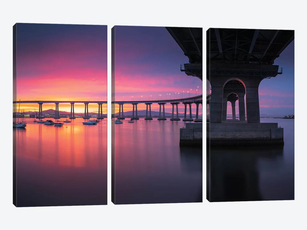 Coronado Bridge III by Moises Levy 3-piece Canvas Print