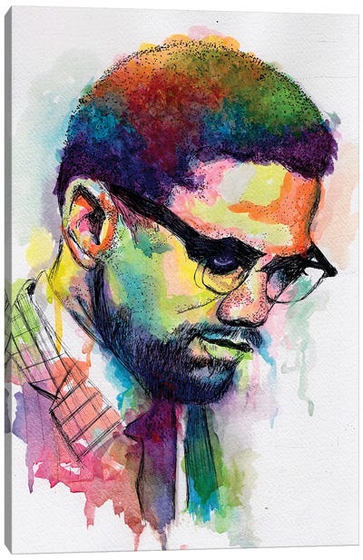 Malcolm X Canvas Art Print - Morgan Overton