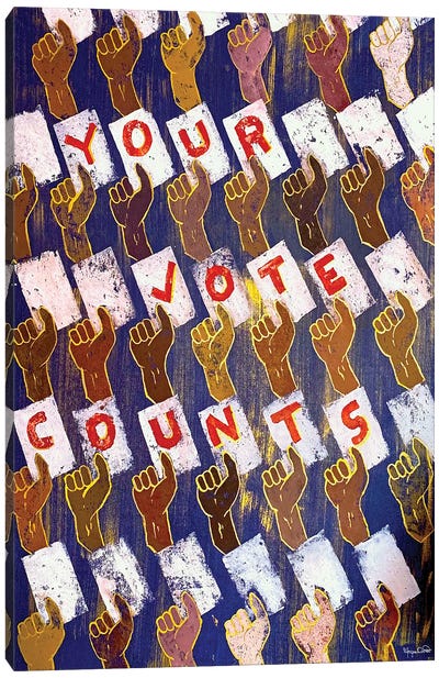 Your Vote Counts Canvas Art Print - Hands