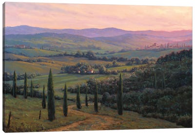 Majestic Tuscan Meadows Canvas Art Print - Countryside Art