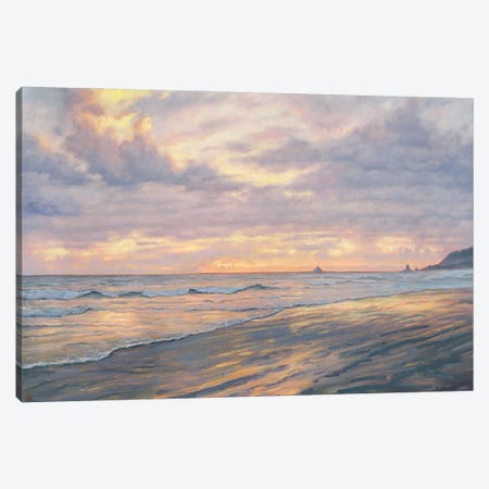 Cannon Beach Clouds Canvas Print #MOW6} by Michael Orwick Canvas Wall Art