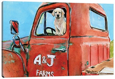 Working Like A Dog Canvas Art Print - Trucks