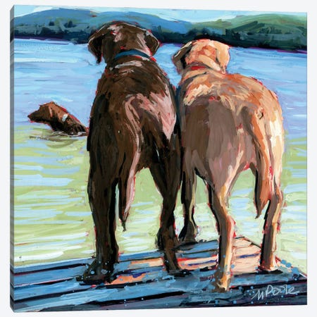 Dock Dogs Canvas Print #MOY105} by Molly A. Poole Art Print