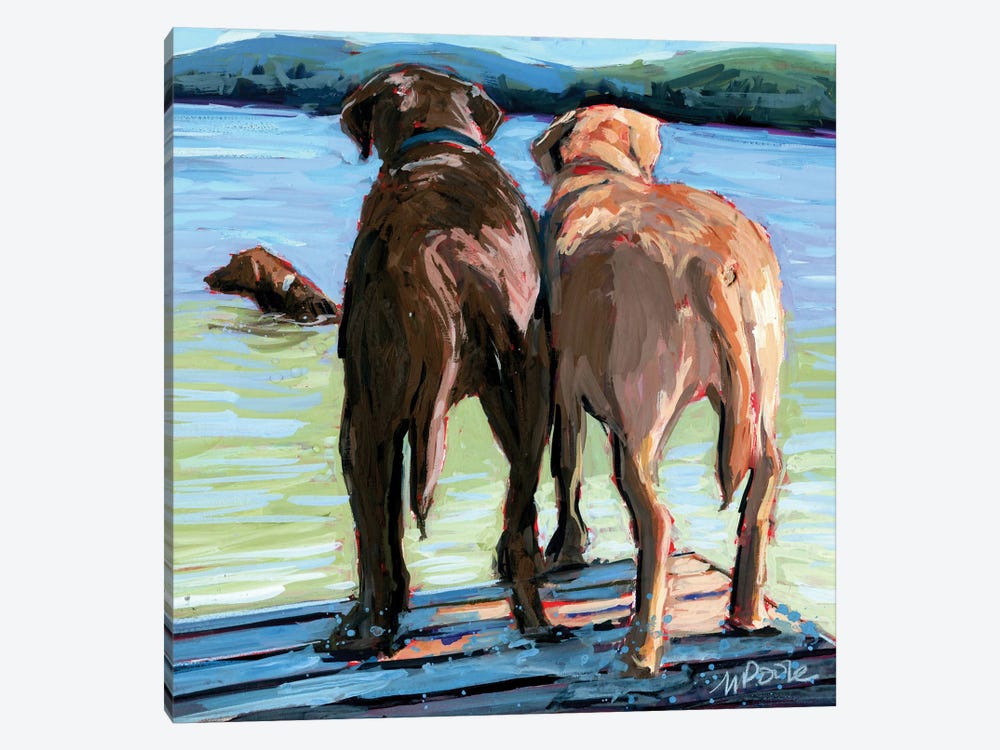 Dock Dogs by Molly A. Poole 1-piece Canvas Print