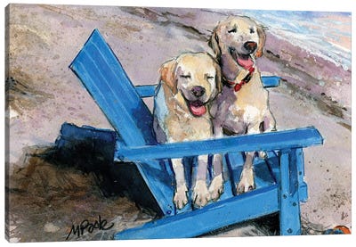 Beach Bums Canvas Art Print - Labrador Retriever Art