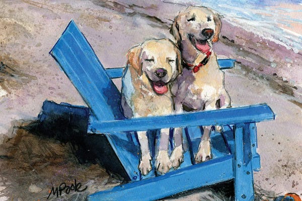 Large Coastal Art - Canvas Prints: Beach Bums by Molly A. Poole