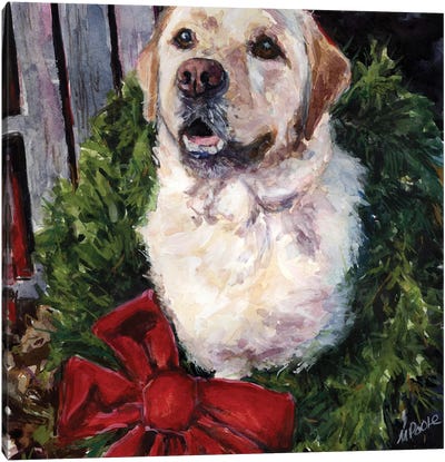 Home For The Holidays Canvas Art Print - Christmas Animal Art