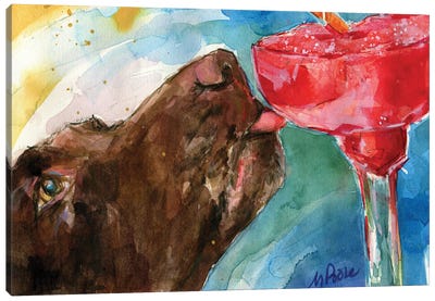 Lip Smack Daiq Canvas Art Print - Labrador Retriever Art