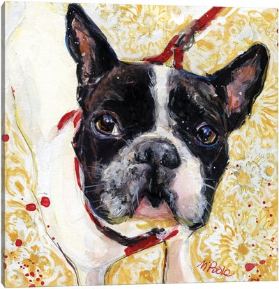 Pie And I Canvas Art Print - Boston Terrier Art