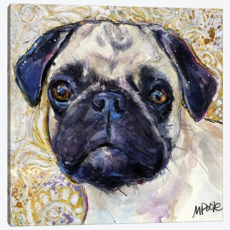 Pug Mug Canvas Print #MOY64} by Molly A. Poole Canvas Wall Art