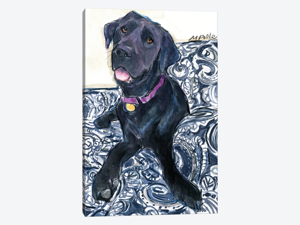 Puppy In Blue by Molly A. Poole 1-piece Canvas Wall Art