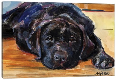 Puppy Pause Canvas Art Print - Labrador Retriever Art