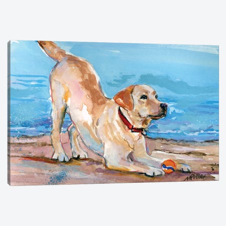 Puppy Pose Canvas Print #MOY67} by Molly A. Poole Canvas Wall Art