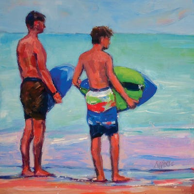 Skimmers by Molly A. Poole framed canvas print