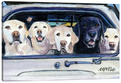 Road Trippin' Canvas Art Print - Labrador Retriever Art