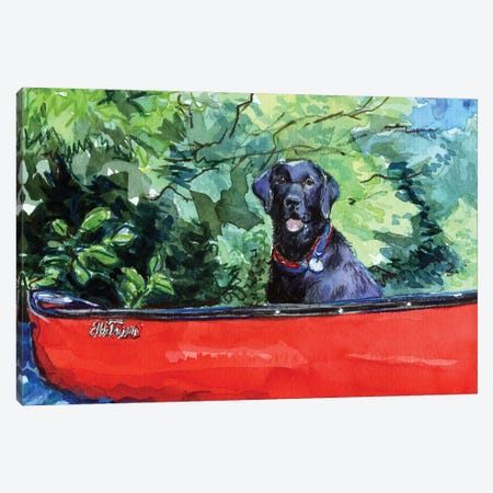 Scout In Canoe Canvas Print #MOY75} by Molly A. Poole Art Print