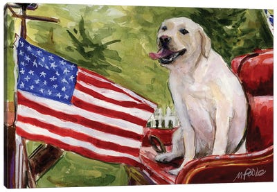 Wag The Flag Canvas Art Print - American Flag Art