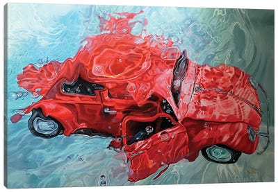 Red Cox Canvas Art Print - Volkswagen