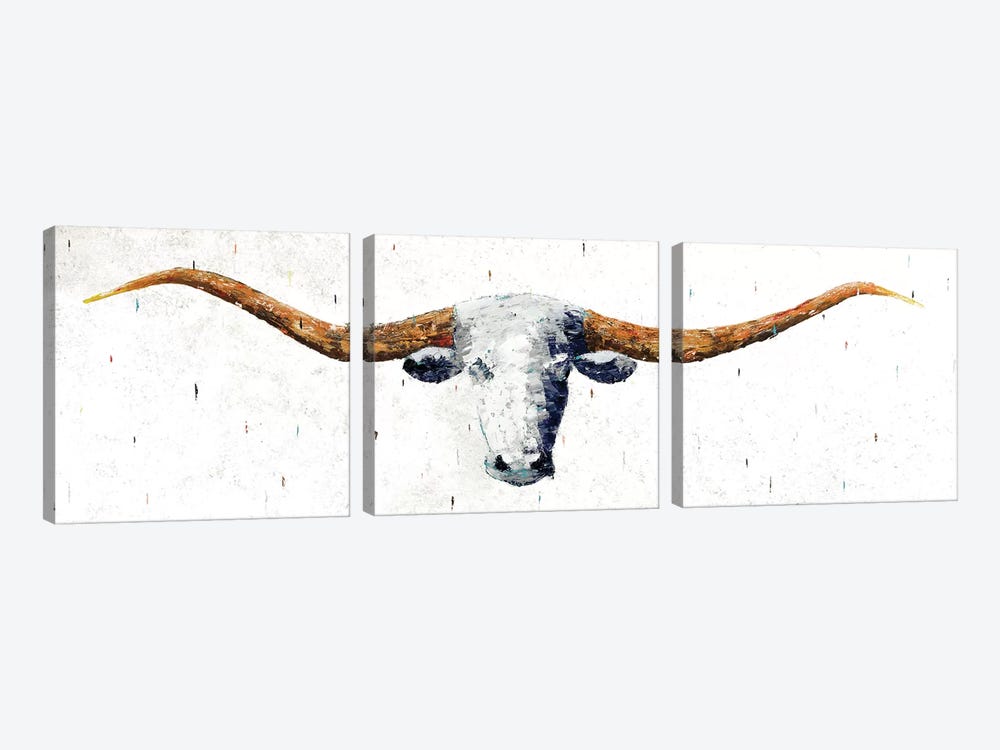 Longhorn by Marvin Pelkey 3-piece Canvas Art