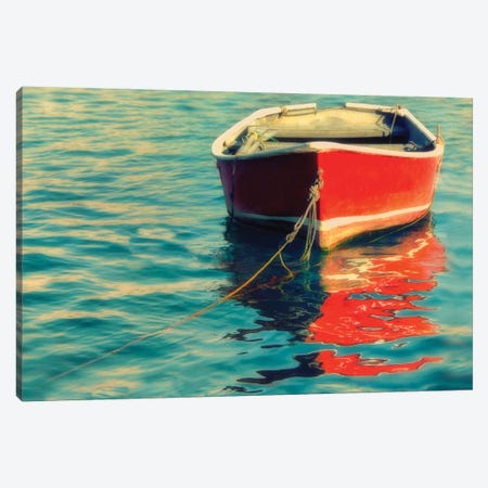 Red Boat Canvas Print #MPH118} by MScottPhotography Canvas Wall Art