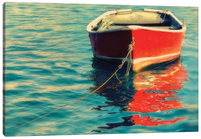 Red Boat Canvas Art Print - MScottPhotography