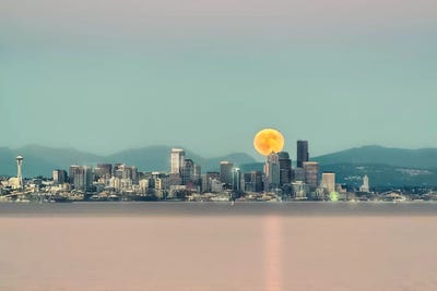 Seattle Blood Moon by MScottPhotography canvas print
