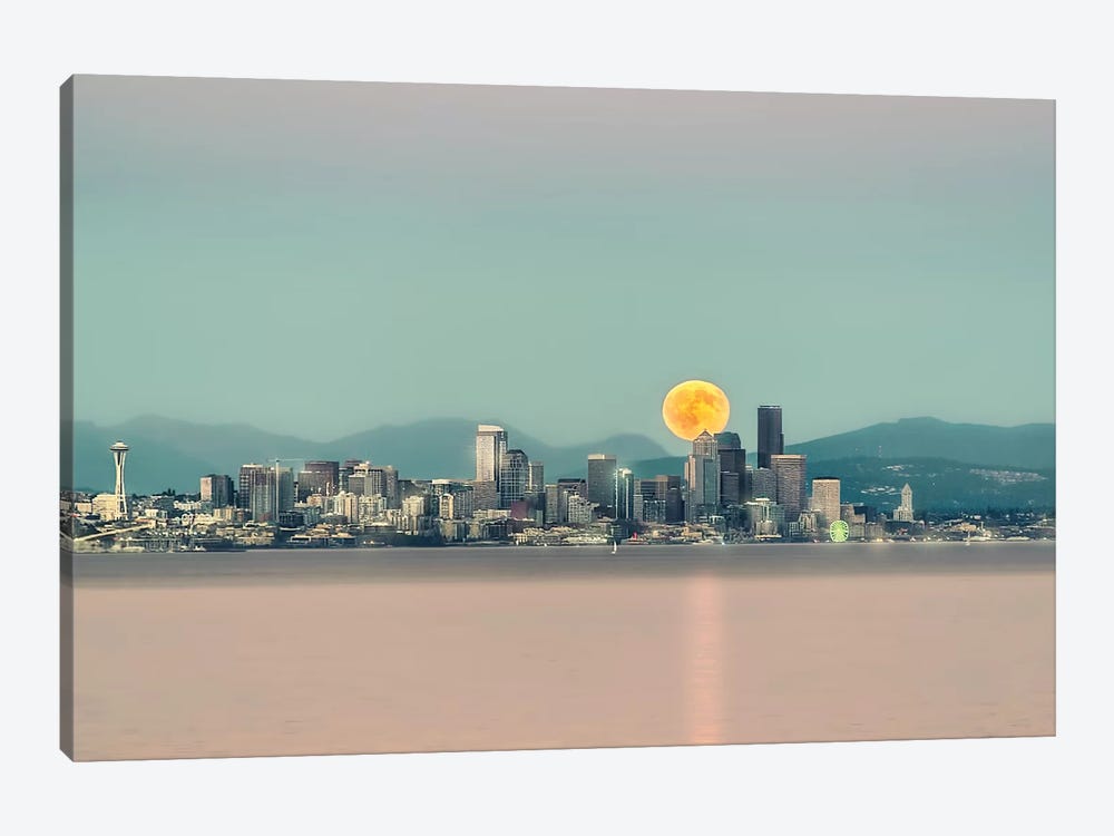 Seattle Blood Moon by MScottPhotography 1-piece Art Print