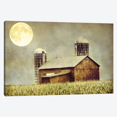 Moon Barn Canvas Print #MPH92} by MScottPhotography Canvas Wall Art