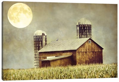 Moon Barn Canvas Art Print - MScottPhotography