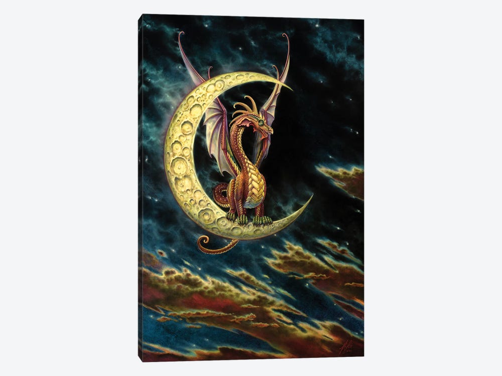 Moon Dragon by Myles Pinkney 1-piece Canvas Art Print