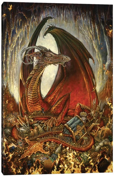 Treasure Dragon Canvas Art Print - Dragon Art