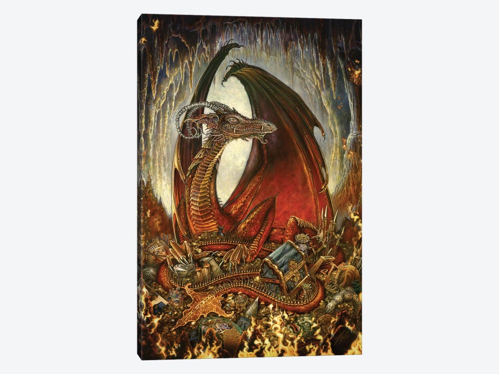 Treasure Dragon by Myles Pinkney 1-piece Canvas Artwork