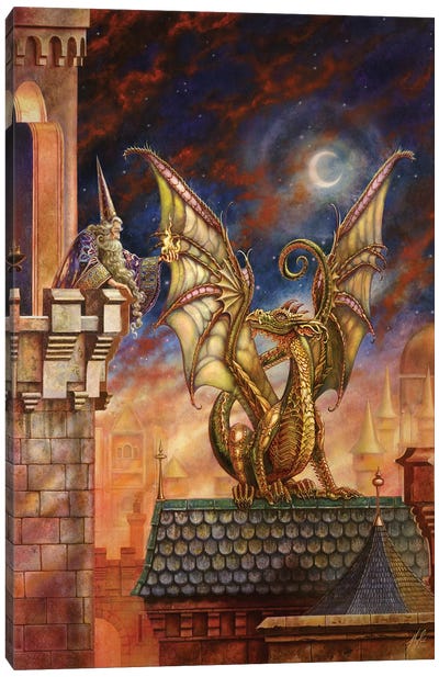 Dragon's Fire II Canvas Art Print - Dragon Art
