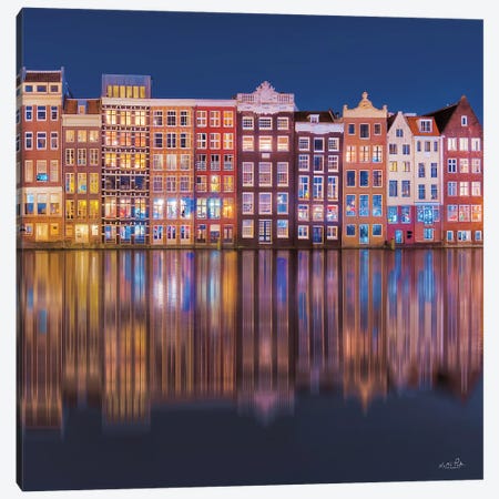 Building Row Reflections I Canvas Print #MPO180} by Martin Podt Canvas Artwork