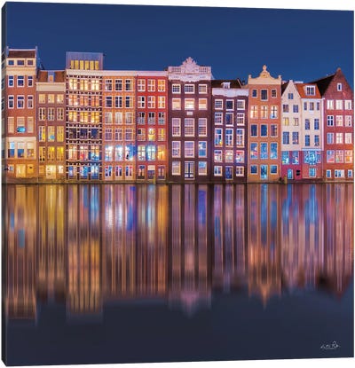 Building Row Reflections I Canvas Art Print - Netherlands Art