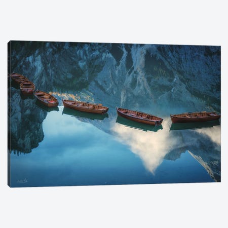 Boats Of Braies II Canvas Print #MPO236} by Martin Podt Canvas Print