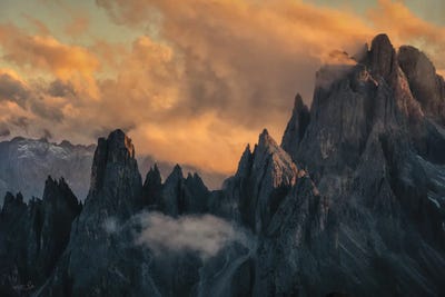 Dramatic Sunset In The Dolomites by Martin Podt canvas print
