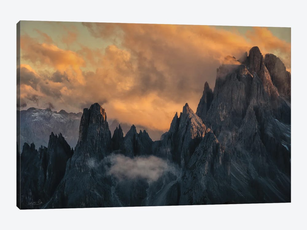Dramatic Sunset In The Dolomites by Martin Podt 1-piece Canvas Art Print