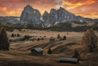 Seiser Alm Dreamscape by Martin Podt framed canvas print