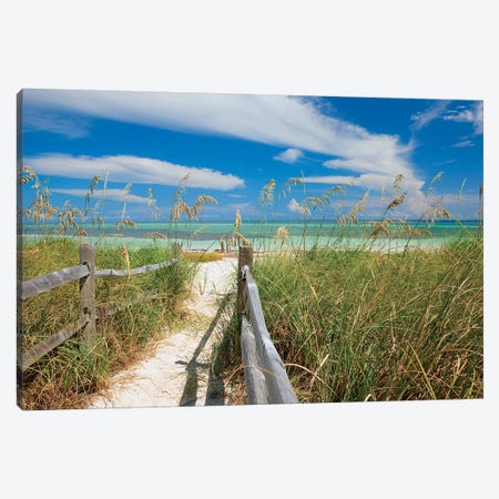 Beachscape With Sea Oats, Bahia Honda State Park, Florida Keys, Florida, USA  Canvas Print #MPR1} by Maresa Pryor Canvas Art Print