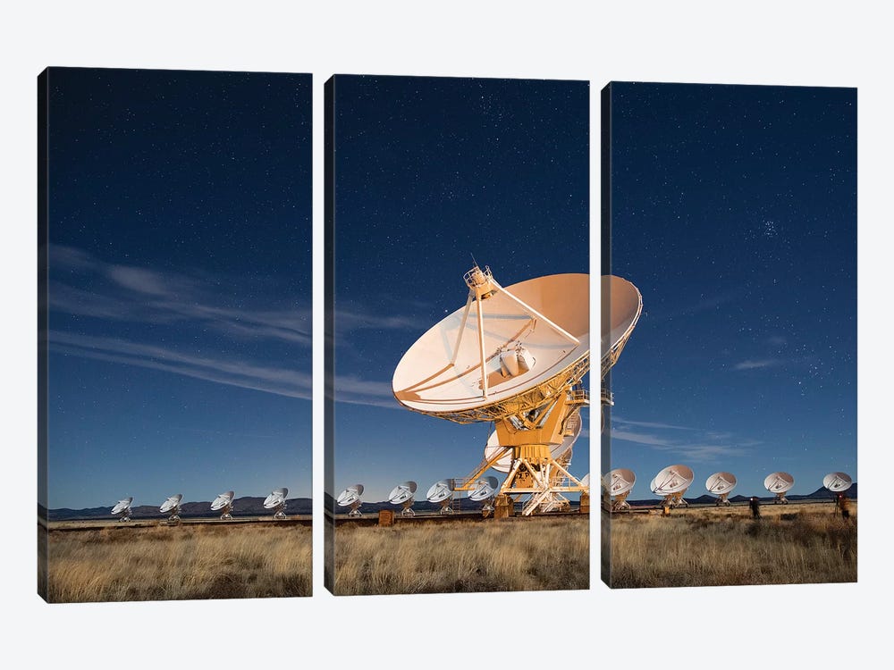 Radio telescopes at an Astronomy Observatory, New Mexico, USA I by Maresa Pryor 3-piece Canvas Art Print